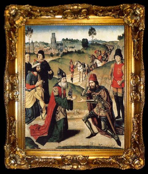 framed  Dieric Bouts The encounter of Abraham and Melchisedek, ta009-2